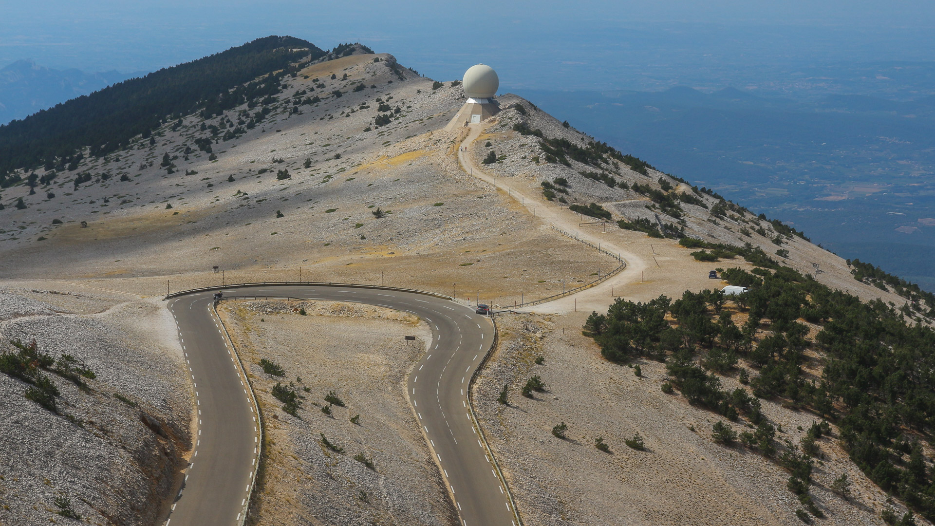 View from the top of the mythical Mont Ventoux