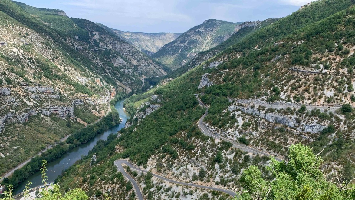 Road winding down the magnificent Tarn gorges