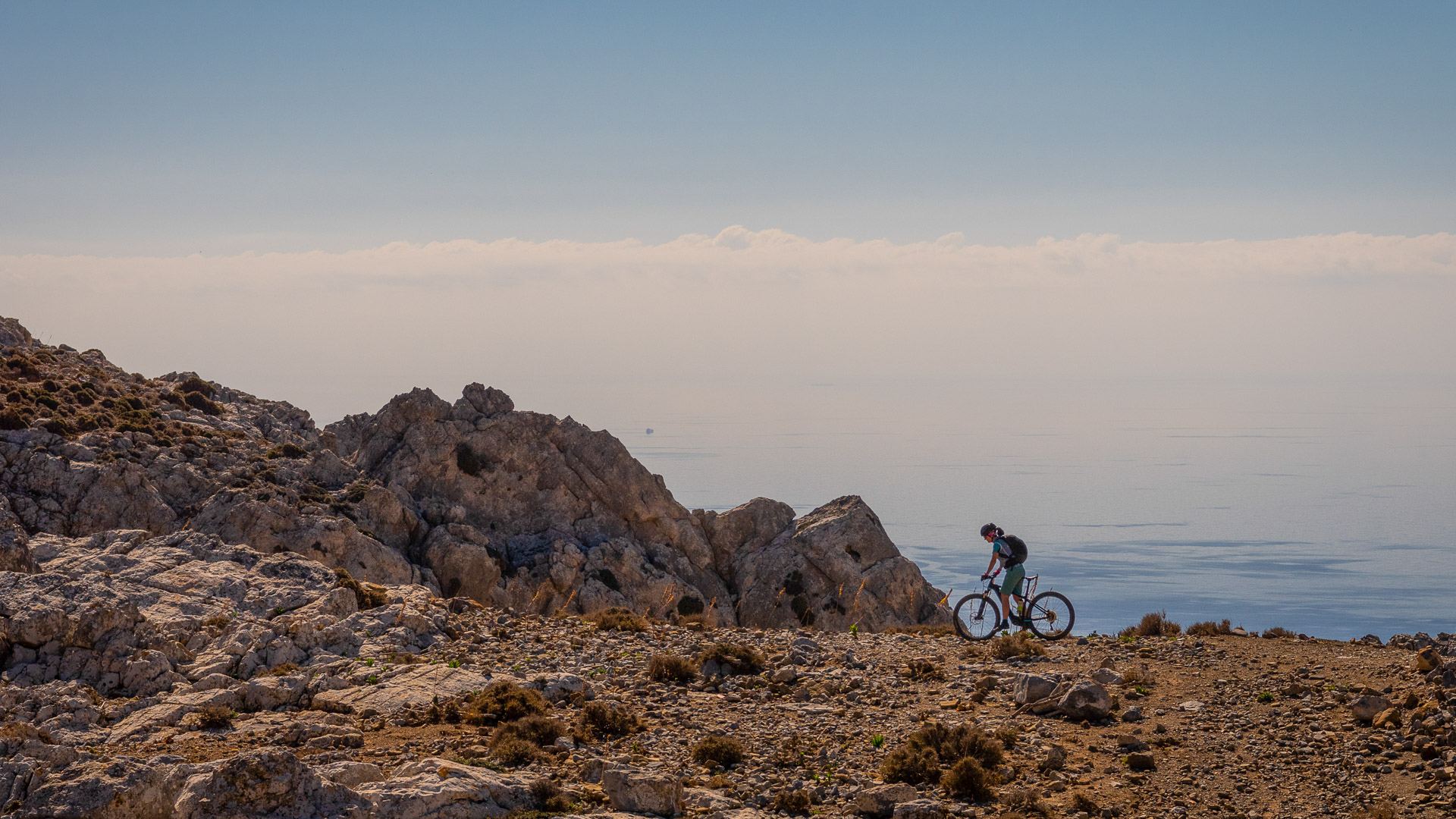 mountain biking in the shadow of the Mediterranean