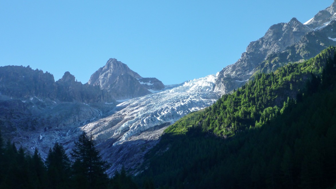 Picturesque view of a glacier of Mont Blanc
