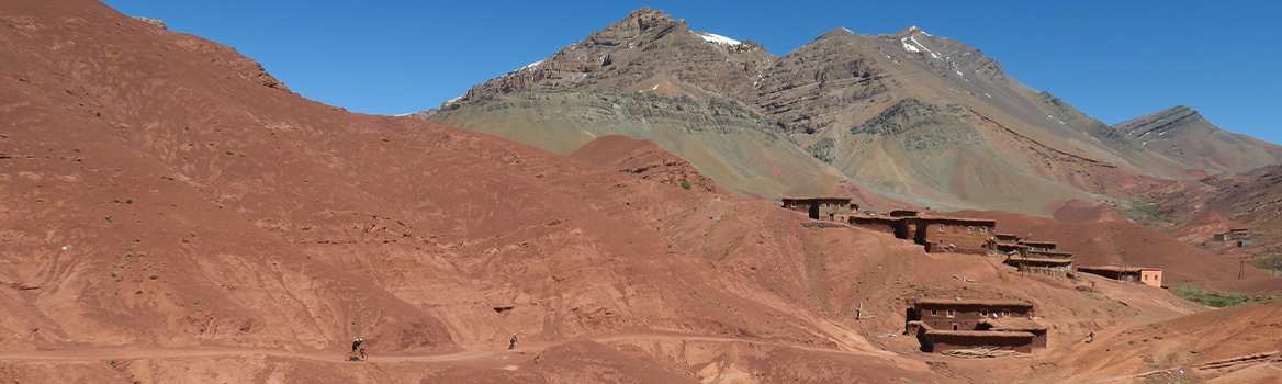 gravel in marocco desert of atlas mountains
